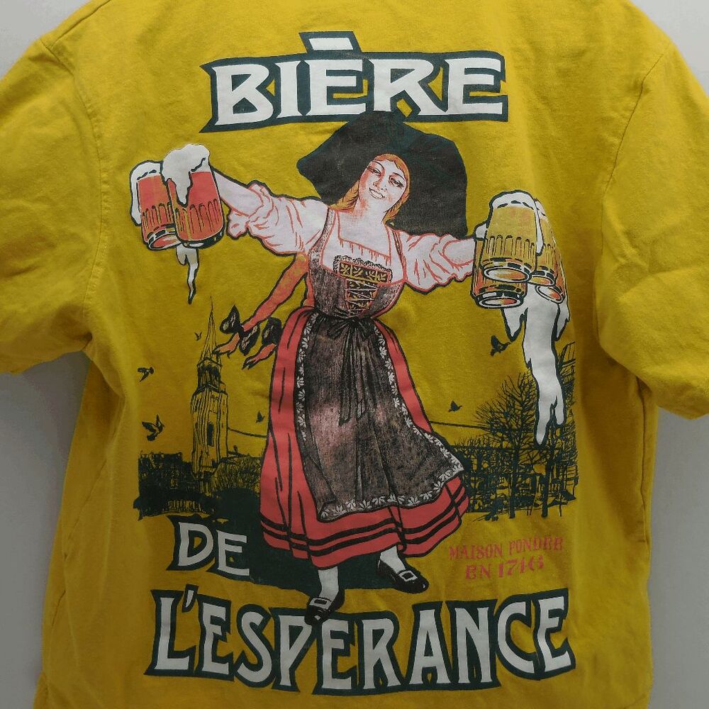 Beer Advertisement T-Shirt Size S Biere De L'esperance French Vintage Poster Tee